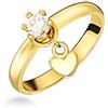Sakrami Anello Anna in Oro con Zircone e Cuore Pendente - Gioiello con scatola Personalizzata Idea Regalo per Donna Ragazza per Fidanzamento, Anniversario o Occasioni Speciali + Confezione Regalo (11)