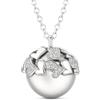 amorili Collana Chiama Angeli Gravidanza - Cuore con Zirconi | Campanellino Dolce Attesa | Regalo Premaman per Mamma e Bambino - cll2009