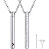 Suplight Collana per ceneri, ciondolo urna di cenere a forma di bastoncino/parallelepipe/pietra portafortuna collana acciaio inossidabile 46 + 5 cm, con scatola regalo