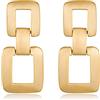 MUYAN Orecchini pendenti geometrici in oro e argento da donna, con maglia spazzolata e quadrati, gioielli alla moda, 1.7 inches long and 0.8 inches wide, Ottone, Non pietra preziosa