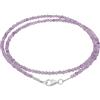 Lebensquelle Plus Collana in pietra naturale 2 mm sfaccettata con chiusura in argento 925 | Collana da 45 cm in pietra naturale - fatta a mano, filigrana ed elegante | Gioielli in cristallo (Ametista)