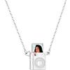 Kiddo Sky Collana Medaglione Foto Personalizzata, Design A Forma di Macchina Fotografica, Regali Fotografici per la Festa della Mamma per Mamma Moglie, Regali Commemorativi per il Compleanno (Argento)