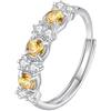 Generico Anello In Argento Sterling 925 Per Donna Con Citrino/Ametista/Topazio/Peridoto/Granato, Anello Impilabile In Cristallo, Fede Nuziale, Promessa, Cocktail, Per Lei, Citrino