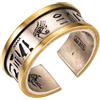 ForFox Anello Occhio di Horus e geroglifici Egiziano in Argento Sterling 925 Anello a Fascia Bicolore per Uomo Donna Aperto Regolabile Taglia M