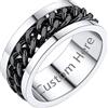PROSTEEL Anelli Personalizzati Anello con Incisione Uomo Acciaio Inossidabile a Catena Misura 22 Colore Nero Anelli Larghi Uomo