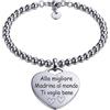amorili Bracciale Madrina con Frase Dedica in Acciaio Inox | Idea Regalo Madrina Battesimo Cresima | Braccialetto Donna Inciso Elegante e Resistente bcc3015