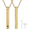 Suplight Collana per ceneri, ciondolo urna di cenere a forma di bastoncino/parallelepipe/pietra portafortuna collana acciaio inossidabile 46 + 5 cm, con scatola regalo