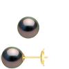 Pearls & Colors - Orecchini Vere Perle di Coltura di Tahiti Rotonde 8.5-9 mm - Qualità A+ - Sistema SECURIT - disponibile in Oro Giallo e Oro Bianco - Gioielli Donna