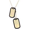 U7 Collana Uomo Personalizzata Due Pezzi Pendente Piastrine Militari Dog Tag, Ciondolo Piastrina Incisione con Custodia Silicone + Catena 60 cm in Acciaio Inossidabile Colore Oro Regalo Confezione