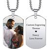 INBLUE Collana con Ciondolo Personalizzato Etichetta per Cani Data/Testo/Foto Collana in Acciaio Inossidabile per Uomo Donna Ragazzi Ragazze Bundle Catena Regolabile, Portachiavi, Silenziatore