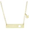 Giuzi - Collana Personalizzata Donna Argento 925 Targhetta Stella Color Oro - Collana Donna con Nome o Frase Made in Italy