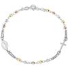inSCINTILLE I Rosari Bracciale Rosario in Argento rodiato con Sfere sfaccettate 3mm in Vari Colori (Multicolore)