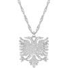 D'origine Collana con Aquila Albanese da Donna in Oro o Argento, Gioielli Albanesi, Collana Kosovo, Ottone, Zirconia