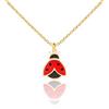 Sakrami Collana in Argento 925 con Coccinella Portafortuna Smaltata + Confezione regalo personalizzata - per Bambina e Ragazza - idea regalo per nascita, battesimo, comunione, compleanno