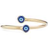 PERIMADE - Anello in argento sterling 925 placcato oro con design malocchio occhio blu turco doppio occhio gioielli per donna buona fortuna regalo di compleanno mamma figlia migliore amica, Una talla