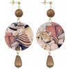 IN LEBOLE Lebole Orecchini Donna, Orecchini Donna Pendenti Eleganti e Leggeri, in Ottone Galvanizzato Oro con Pietre Naturali, Gioielli Artigianali Made in Italy, Regalo Donna dal Design Esclusivo
