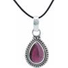 mantraroma Collana con ciondolo in argento 925, pietra preziosa rossa granata, collana con ciondolo in argento sterling da donna, regalo