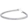 amorili Bracciale Tennis Uomo Donna in Argento 925 | Zirconi mm 3 Disponibile in Vari Colori | Gioiello Unisex Elegante e Luminoso | Idea Regalo per Lui e Lei (bianco cm18)