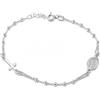 amorili Bracciale Rosario Uomo Donna in Argento 925 - Simbolo Cattolico Cristiano di Fede - Braccialetto Religioso Elegante Idea Regalo - bcc1042b