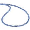 NirvanaIN Collana con perline rotonde in zaffiro blu naturale, catena in argento Sterling 925, pietra preziosa sfaccettata fatta a mano, regalo per donne