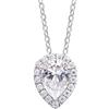 Generic Collana per ragazze, donne, oro bianco 14K/18K, pendente a goccia in moissanite da 1 ct, 45,7 cm