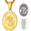 FaithHeart Medaglia Arcangelo Collana San Michele Ciondolo San Michele Guardiano Personalizzabile Acciaio Inossidabile/Oro/Nero con Catena 55+5 cm Gioielli Religiosi per Uomo Donna