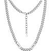 PROSTEEL Collana da Uomo Personalizzata, 1-6 Nomi Inicisi, Catena Cubana Miami in Acciaio Inossidabile 316L, Larghezza 5mm/7mm, Lunghezza Regolabile 45cm/50cm+5cm