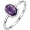 mantraroma Anello da donna in argento 925 con pietra preziosa ametista viola semplice e moderno