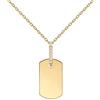 P D PAOLA PDPaola CO01-087-U Collana Talisman personalizzata in argento placcato oro con ciondolo inciso su zirconi bianchi, catenina: clip regolabile da 40 a 55 cm, misura unica, Argento sterling, Zirconia