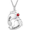 kaululu Collana Personalizzata Collana con Nome di bambini per la mamma Collana con cuore Argento Ciondolo Collana madre dalla figlia Regali di compleanno per la festa della mamma