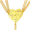 U7 Collana Puzzle Personalizzata 5 Pezzi Collana Cuore Divisa per Famiglia BBF Coppia Amici Ciondolo Cuore Personalizzato Acciaio Inossidabile Placcato Oro 18K Regalo per Donna