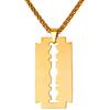 U7 Collana Uomo con Ciondolo Lama di Rasoio in Acciaio Inossidabile Colore Argento/Placcato Oro 18K/ Nero Collana Lama Personalizzabile Incisione con Catena 50cm + 5cm Con Confezione Regalo