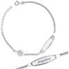 Sakrami Bracciale Bambino in Argento 925 con Angelo e Targhetta Personalizzabile - Idea Regalo Nascita, Battesimo, Comunione