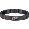 PROSTEEL Bracciale Incisione Personalizzata, Uomo, Informazione Emergenza Medica Stella di Vita, Braccialetto Incisione Nero