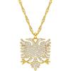 D'origine Collana con Aquila Albanese da Donna in Oro o Argento, Gioielli Albanesi, Collana Kosovo, Ottone, Zirconia
