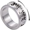 Generico Anello Rotante Antistress Uomo, Anello Uomo Pollice Acciaio Girevole, Ansiolitico Anelli Per Donna Uomo Di Ansia Di Fidget, Giocattolo Fidget Adulti Con Ingranaggi Rotanti, Acciaio Inox Argento