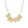 ZqlDDayUP Collana di lettere a bolle per le donne, collana di lettere personalizzate Collana di nomi personalizzati Placcati in oro 18k Collana di ciondoli di iniziali dell'alfabeto per ragazze adolescenti
