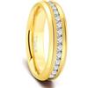 Ayoiow Anello Donna, Anelli in Titanio Donna Eternity con Zirconi Cubici Bianchi Acciaio Al Titanio, Oro 14