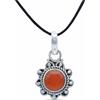mantraroma Collana con ciondolo in argento 925 con corniola, pietra rossa arancione, ciondolo con pietra preziosa, collana da donna in argento sterling, ciondolo regalo