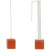 Schmuck Les Poulettes LES POULETTES BIJOUX - Orecchini Gancio Piatta in Argento Metallo e Cubi di Ceramica - Arancione