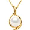 PEARLS & COLORS - Ciondolo rotondo di perla d'acqua dolce autentica da 8-9 mm - Qualità AAA+ - Disponibile in oro giallo e bianco - Catena in omaggio - Gioielli da donna