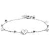MARLU' BRACCIALE CUORE MADREPERLA CON PENDENTI EMATITE E CRISTALLI ACCIAIO INOSSIDABILE 15BR069-W (Acciaio)