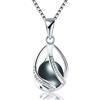 BISONBLUE Collana Pendente Donna Uomo Ciondolo Regalo Moda Accessori Collana Con Pendente Di Perle D'Acqua Dolce Naturale Regalo Per Donna Nera