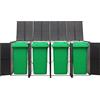 Gecheer Capannone per 4 contenitori di rifiuti rattan PE 274 x 80 x 117 cm