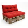 POKAR Set di Cuscini per Europallet da 2 pezzi: 1x Cuscino-sedile 120x80cm + 1x Cuscino-schienale 120x40cm, per Divano da Giardino, per Interno ed Esterno, senza Pallet, Rosso