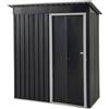 RELAX4LIFE Casetta per Attrezzi con Tetto Inclinato, Porta Scorrevole Bloccabile, per Attrezzi da Giardinaggio, Bici, 163 x 86 x 181 cm