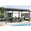 Cazeboo Pergola bioclimatica autoportante AGOSTA 5x3, altezza 250cm - Alluminio grigio