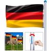 UISEBRT Asta per bandiera in alluminio da 6,5 m, con manicotto stabile da 50 cm e bandiera della Germania