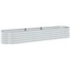 vidaXL Letto Rialzato da Giardino 320x80x44cm Acciaio Zincato Argento Fioriera