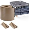 Quest Striscia Frangivista PVC Rigido 19 cm - Beige, 26 m con Clip | Paravento per recinzione a doppia asta, per giardino, balcone e terrazza, resistente ai raggi UV, 900 g/m2, tutela la privacy